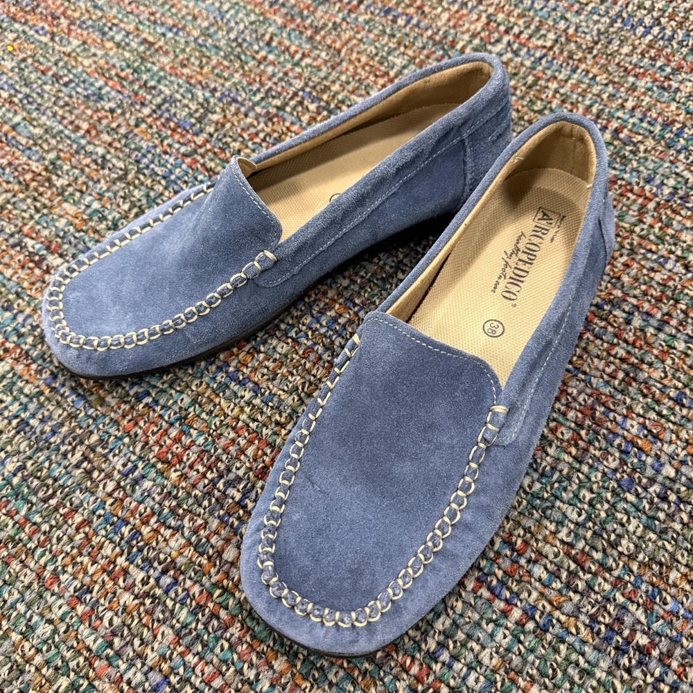 Arcopedico Women’s Blue Suede Slip-On Loafers
